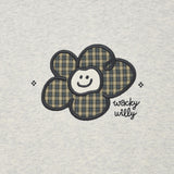 WOMEN'S CHECK LILY CROP MAN-TO-MAN