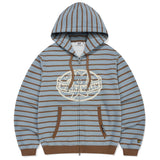 [予約販売/3月下旬入庫予定] FRONT POINT STRIPE HOODED ZIP-UP