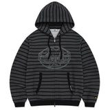 [予約販売/3月下旬入庫予定] FRONT POINT STRIPE HOODED ZIP-UP