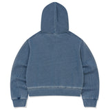 [26SS] WOMEN'S DENIM WASHED CROP HOODED ZIP-UP