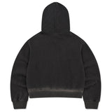 [26SS] WOMEN'S DENIM WASHED CROP HOODED ZIP-UP