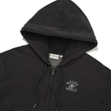 [26SS] WOMEN'S DENIM WASHED CROP HOODED ZIP-UP