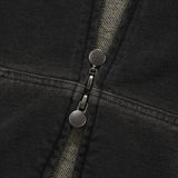 [26SS] WOMEN'S DENIM WASHED CROP HOODED ZIP-UP