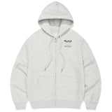 WOMEN'S GRAPHIC SEMI-OVER HOODED ZIP-UP