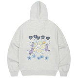 WOMEN'S GRAPHIC SEMI-OVER HOODED ZIP-UP