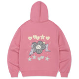 WOMEN'S GRAPHIC SEMI-OVER HOODED ZIP-UP