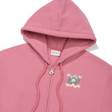 WOMEN'S GRAPHIC SEMI-OVER HOODED ZIP-UP
