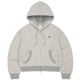 WOMEN'S TERRY STRIPE CROP HOODIE