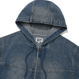 GRAPHIC DENIM HOODED JUMPER