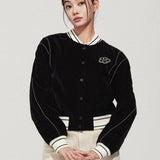 WOMEN'S VELVET-LIKE VARSITY JACKET