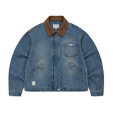 WOMEN'S COLLARLESS DENIM WORK JACKET