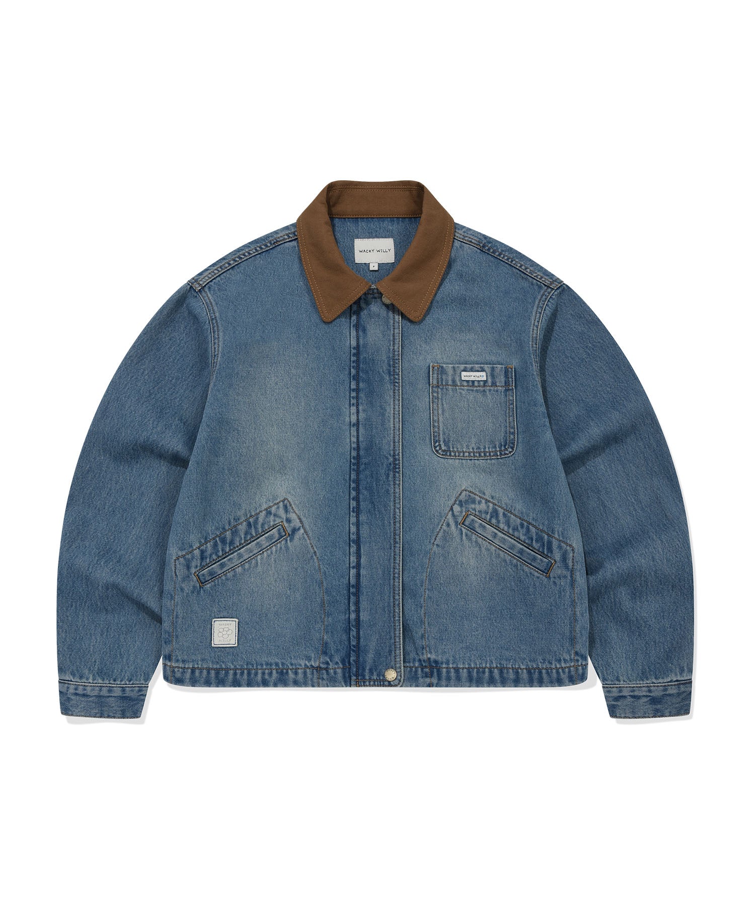 WOMEN'S COLLARLESS DENIM WORK JACKET