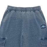 WOMEN'S DENIM WASHED SEMI-WIDE CARGO PANTS