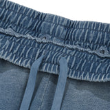 WOMEN'S DENIM WASHED SEMI-WIDE CARGO PANTS