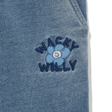 WOMEN'S DENIM WASHED SEMI-WIDE CARGO PANTS