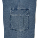 WOMEN'S DENIM WASHED SEMI-WIDE CARGO PANTS