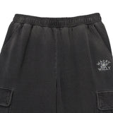 WOMEN'S DENIM WASHED SEMI-WIDE CARGO PANTS