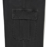 WOMEN'S DENIM WASHED SEMI-WIDE CARGO PANTS