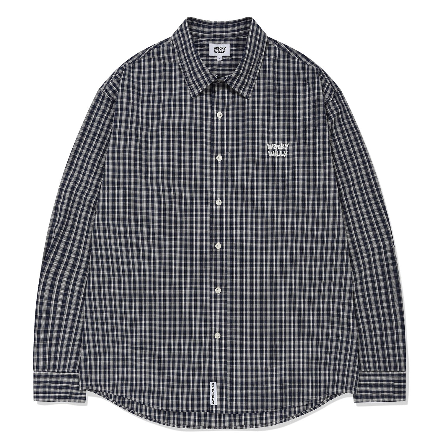 SEERSUCKER CHECK LONG-SLEEVED SHIRT
