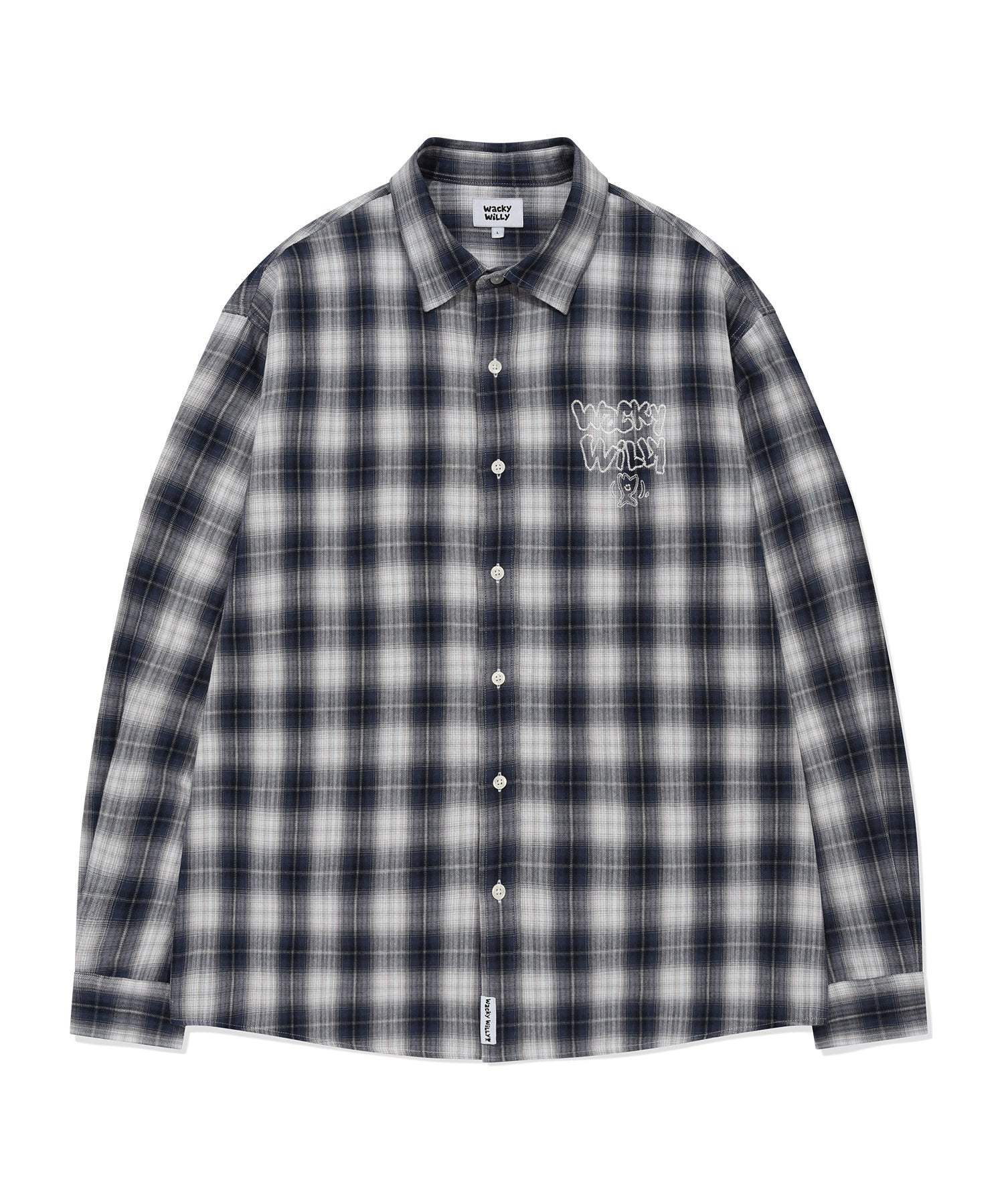 EMBROIDERED GRAPHIC CHECK LONG-SLEEVED SHIRT