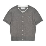 WOMEN'S LILY WAPPEN ROUND NECK SHORT SLEEVE CARDIGAN