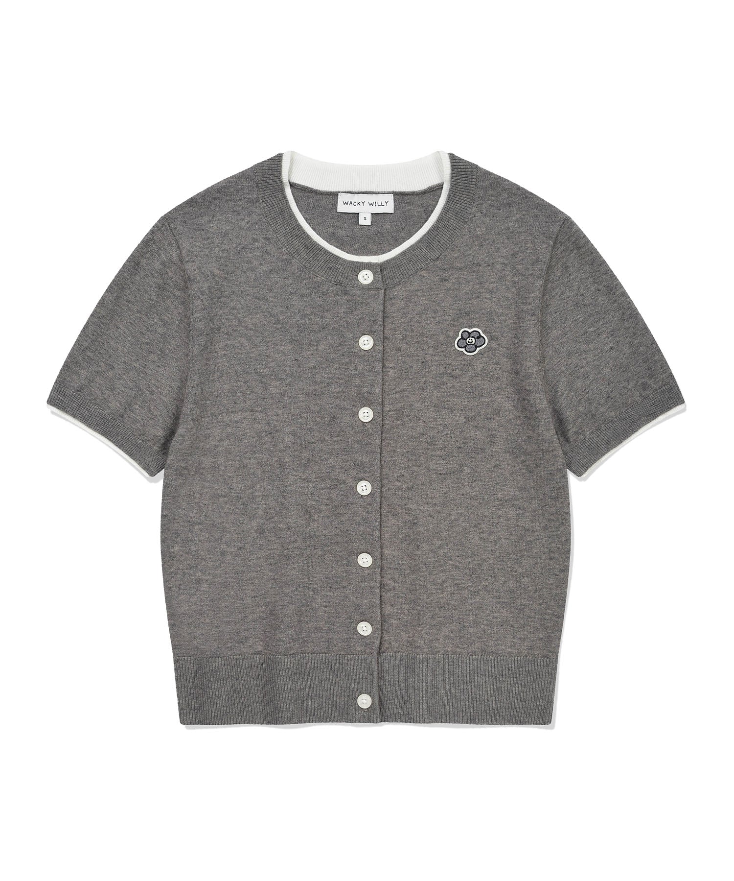 WOMEN'S LILY WAPPEN ROUND NECK SHORT SLEEVE CARDIGAN