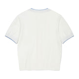 WOMEN'S LILY WAPPEN ROUND NECK SHORT SLEEVE CARDIGAN