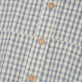 WOMEN'S CHECK SEERSUCKER HOODED SHIRT JUMPER