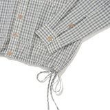 WOMEN'S CHECK SEERSUCKER HOODED SHIRT JUMPER