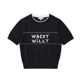 [予約販売/3月下旬入庫予定] WOMEN'S TYPOGRAPHIC COLOR BLOCK SHORT-SLEEVED KNIT