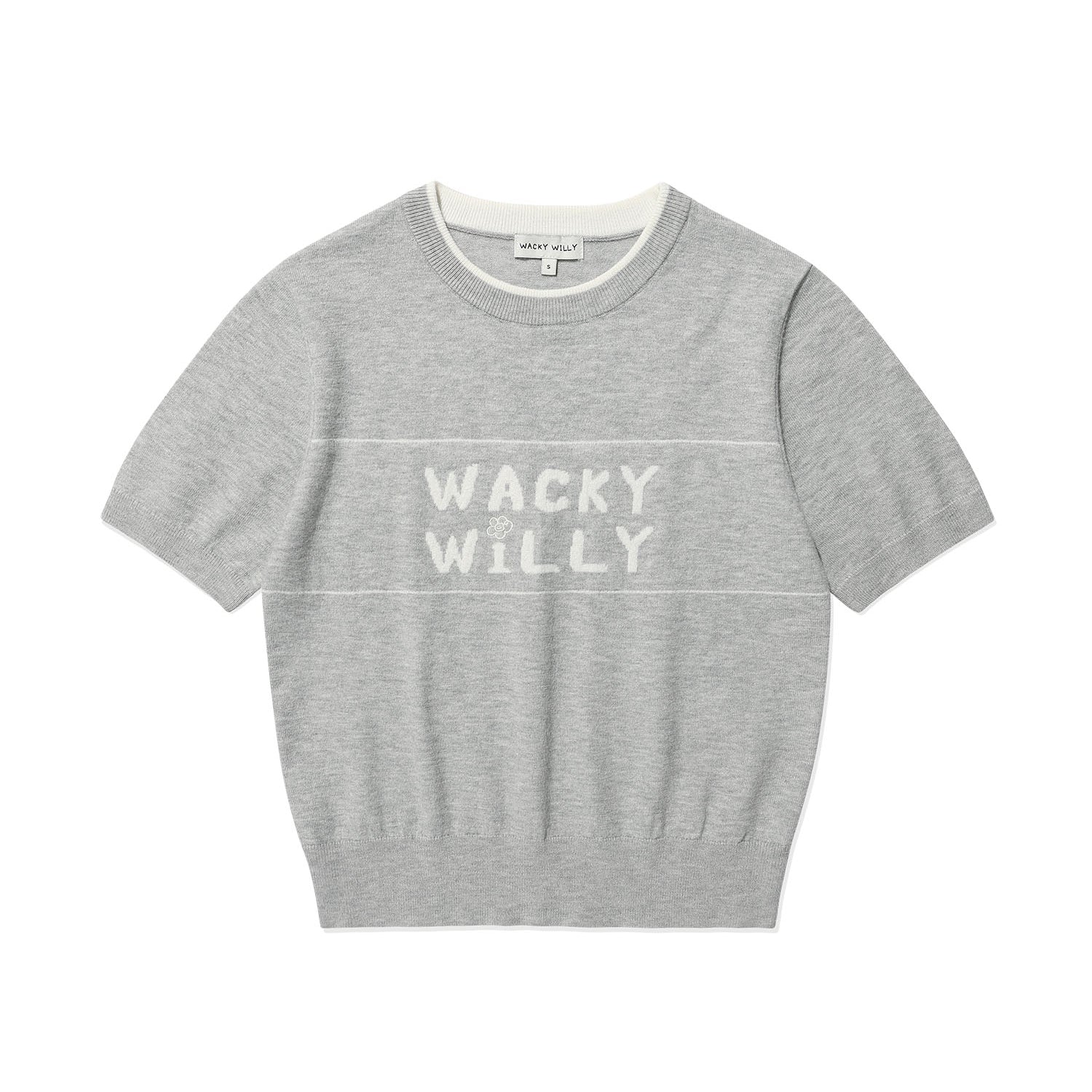 WOMEN'S TYPOGRAPHIC COLOR BLOCK SHORT-SLEEVED KNIT