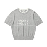 [予約販売/3月下旬入庫予定] WOMEN'S TYPOGRAPHIC COLOR BLOCK SHORT-SLEEVED KNIT