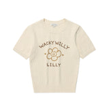 [GISELLE着用] WOMEN'S BIG LILY GRAPHIC SHORT SLEEVE KNIT