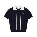 WOMEN'S RIBBON COLLAR SHORT SLEEVE KNIT