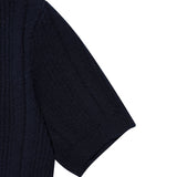 WOMEN'S RIBBON COLLAR SHORT SLEEVE KNIT