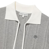 WOMEN'S RIBBON COLLAR SHORT SLEEVE KNIT