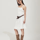 WOMEN'S COTTON EYELET BUSTIER DRESS