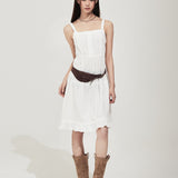 WOMEN'S COTTON EYELET BUSTIER DRESS
