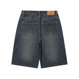 DOUBLE KNEE DENIM SHORTS