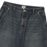 DOUBLE KNEE DENIM SHORTS