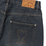 DOUBLE KNEE DENIM SHORTS