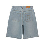 DOUBLE KNEE DENIM SHORTS