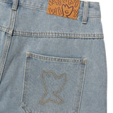 DOUBLE KNEE DENIM SHORTS