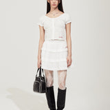 WOMEN'S RUFFLE MINI SKIRT