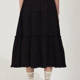 WOMEN'S COTTON TIERED LONG SKIRT