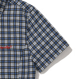 WOMEN'S ROUND COLLAR CHECK SHORT-SLEEVED SHIRT