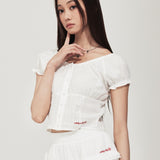 WOMEN'S SHIRRING PUFF BLOUSE
