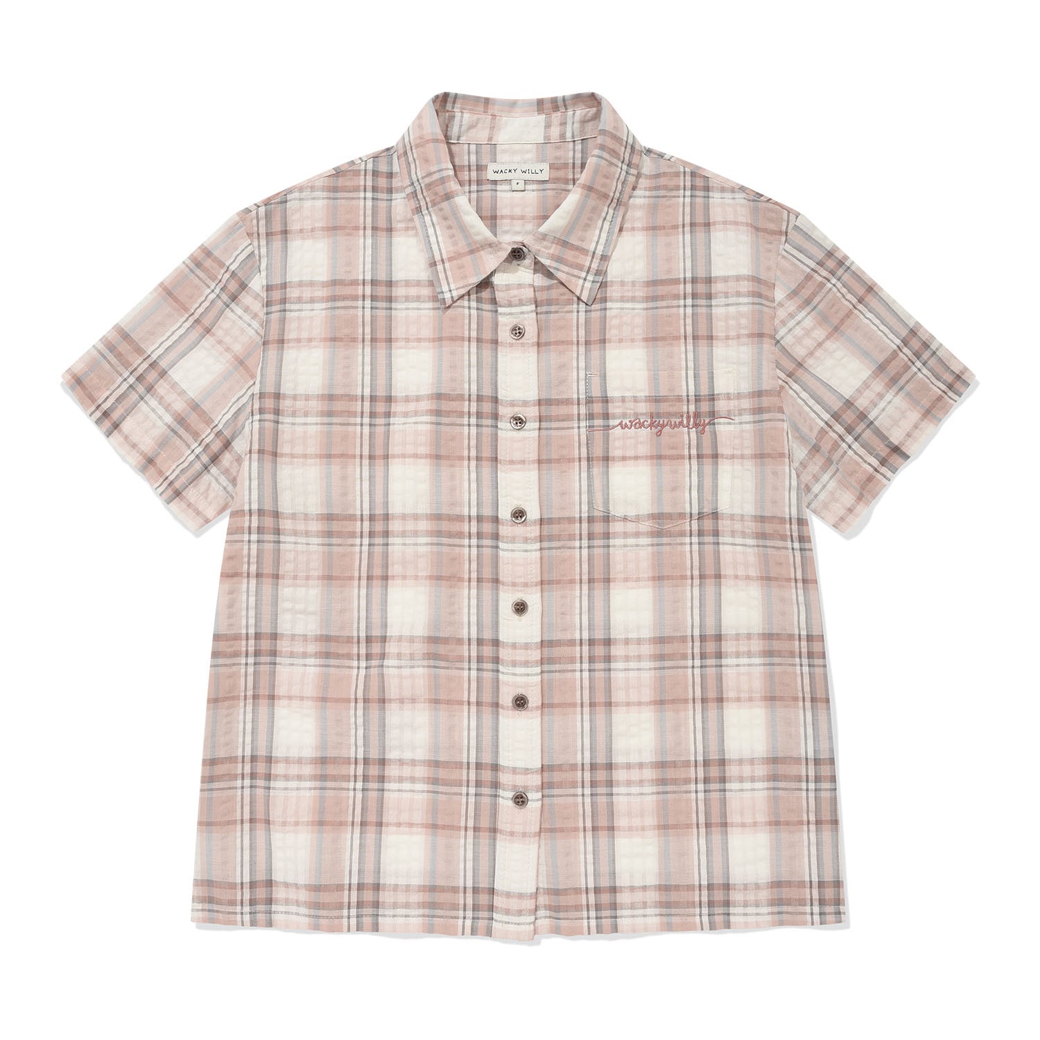 [GISELLE着用] WOMEN'S SEMI-OVERFIT CHECK SHORT-SLEEVED SHIRT