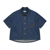[GISELLE着用] WOMEN'S LOW-ONS DENIM SHORT-SLEEVE SHIRT
