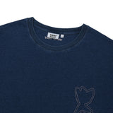 DENIM-LIKE SHORT-SLEEVED T-SHIRT